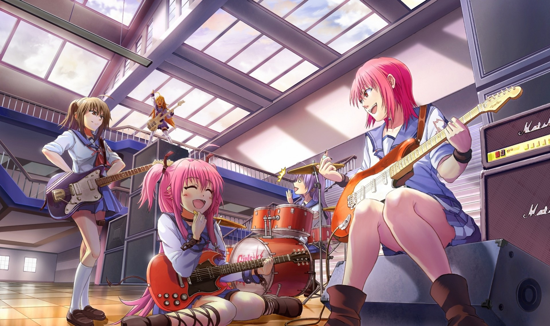 eifuku guitare instrument batterie yui angel beat