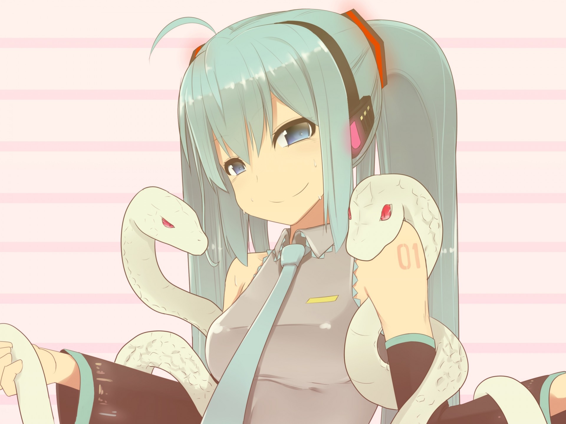 hatsune miku animaux twintails attacher