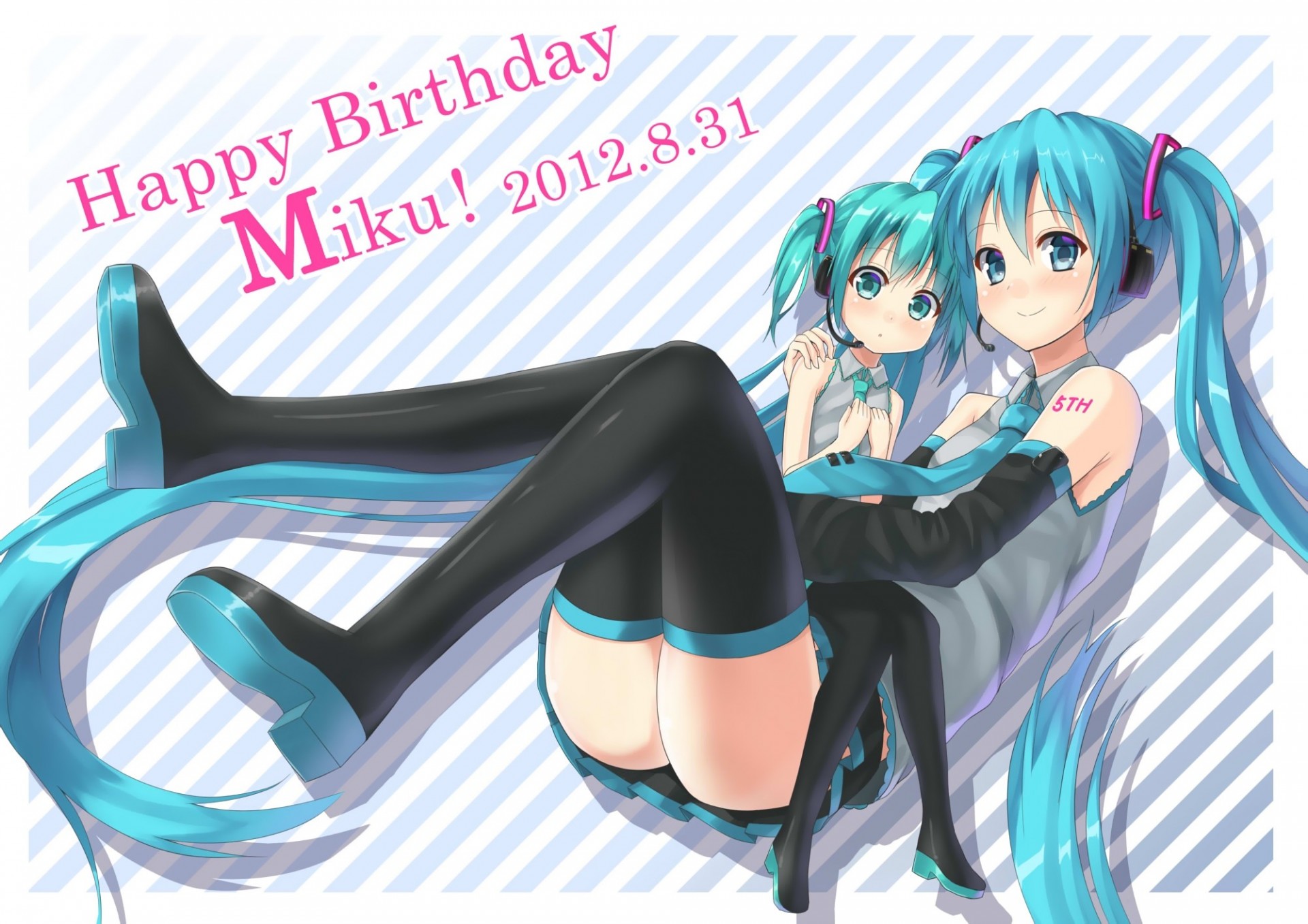 twintails hatsune miku loli thighhigh