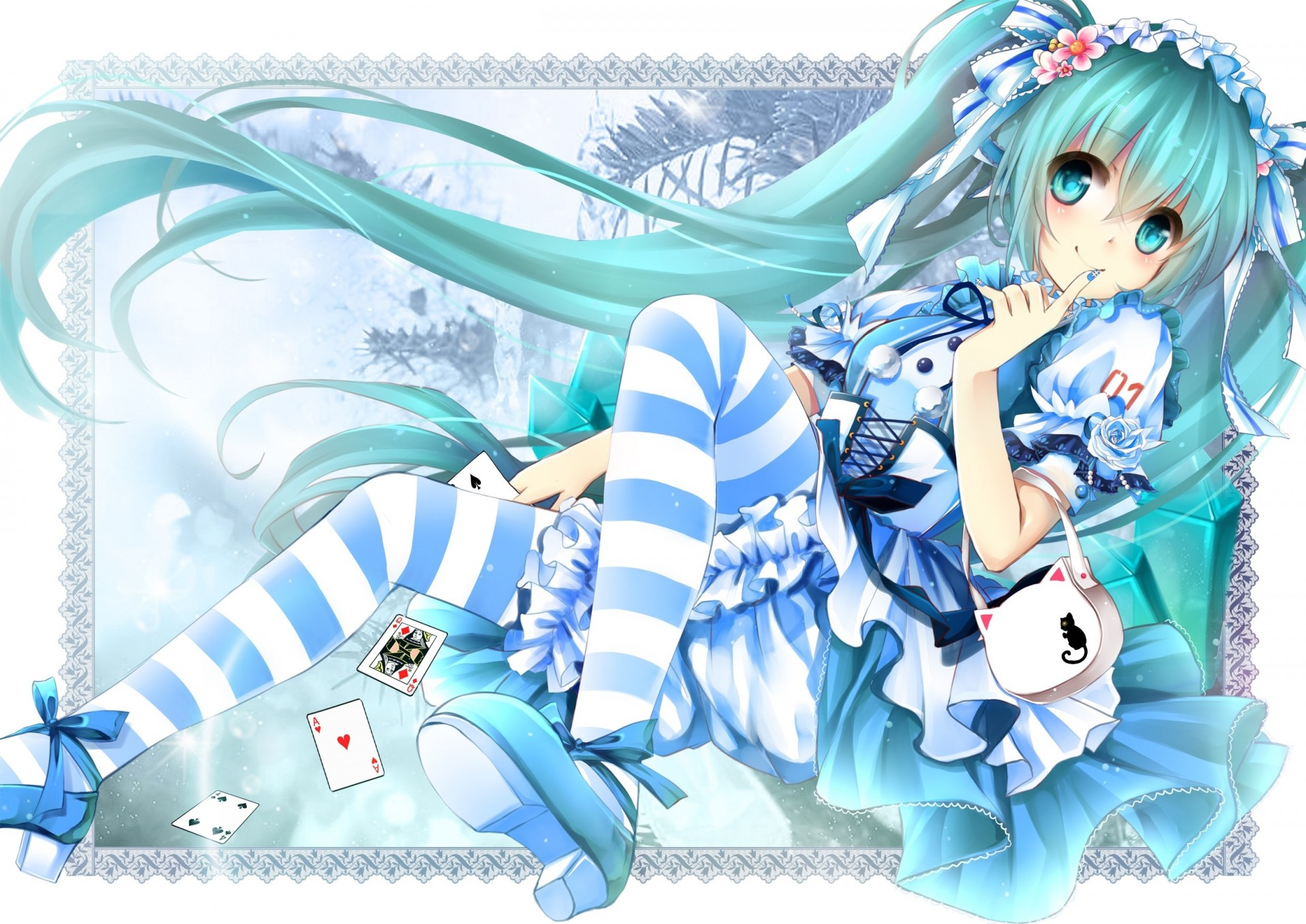 hatsune miku long hair twintail