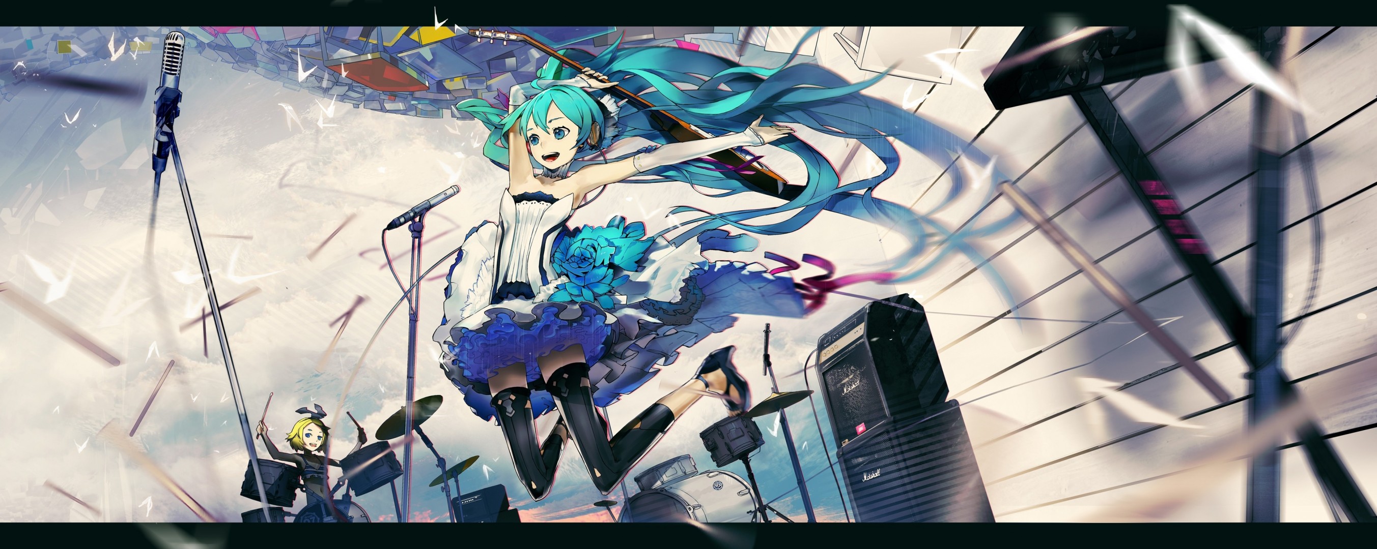 device hatsune miku microphone guitar