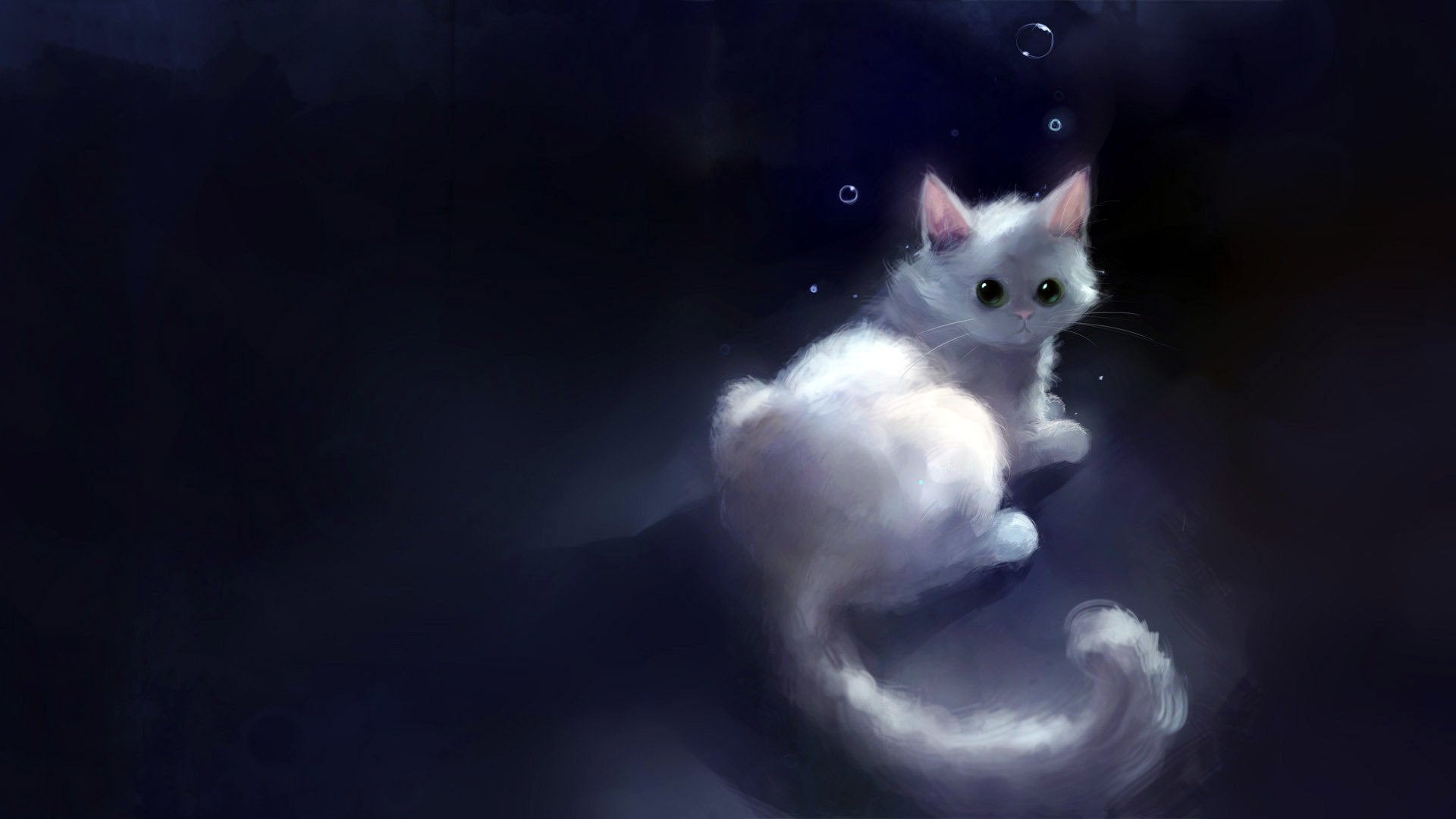 Белый котенок арт