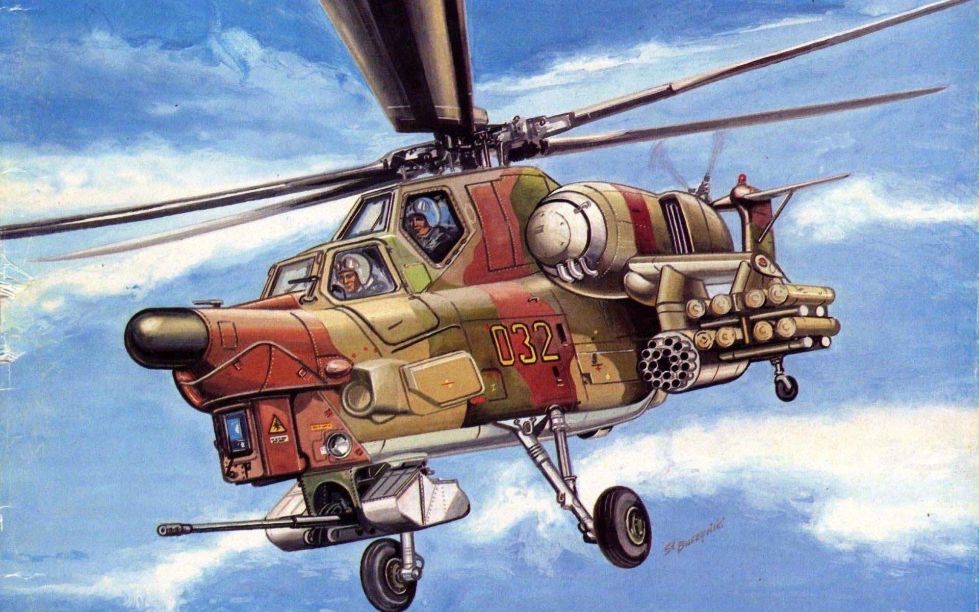 helicopters art mi-28 russia shock