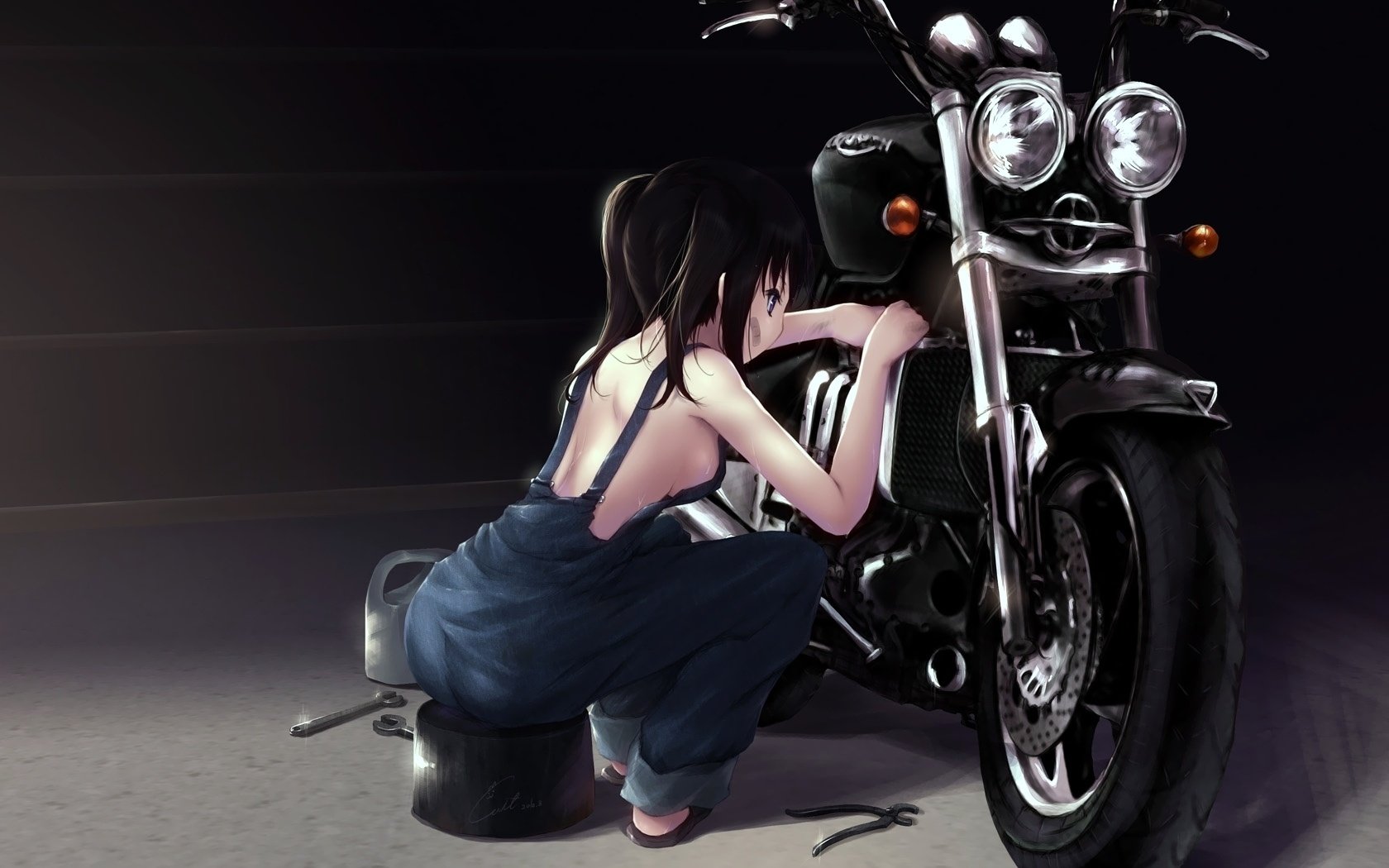 fabbro ragazza con strumento moto moto disegni ragazze-a moto-a moto-a