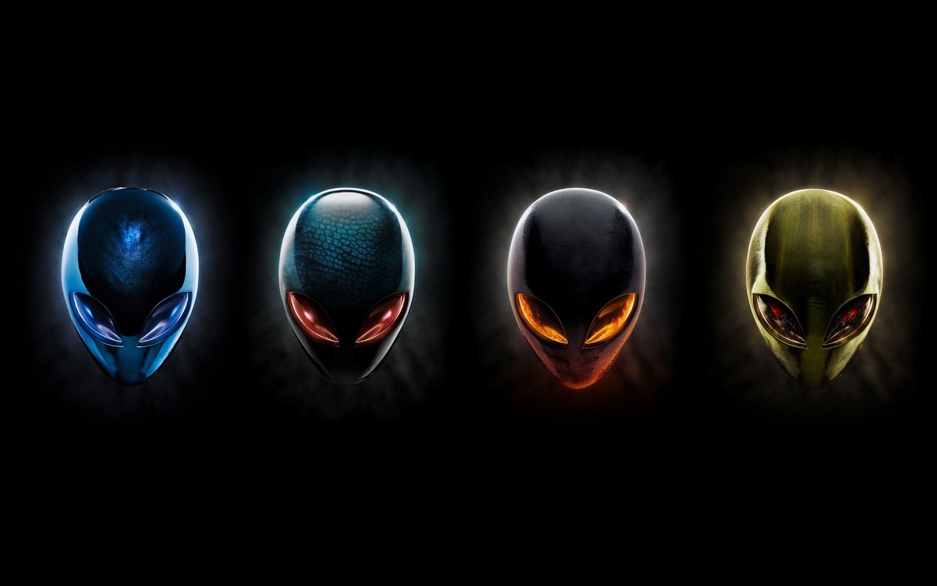 alienware head alien eyes dark background