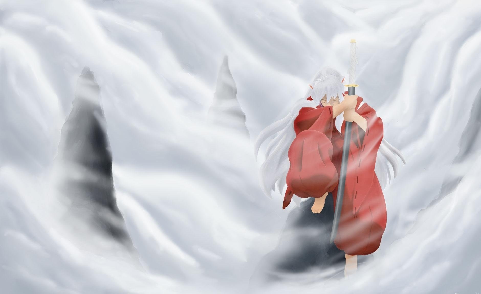 fog red coat winter sword drawings samurai