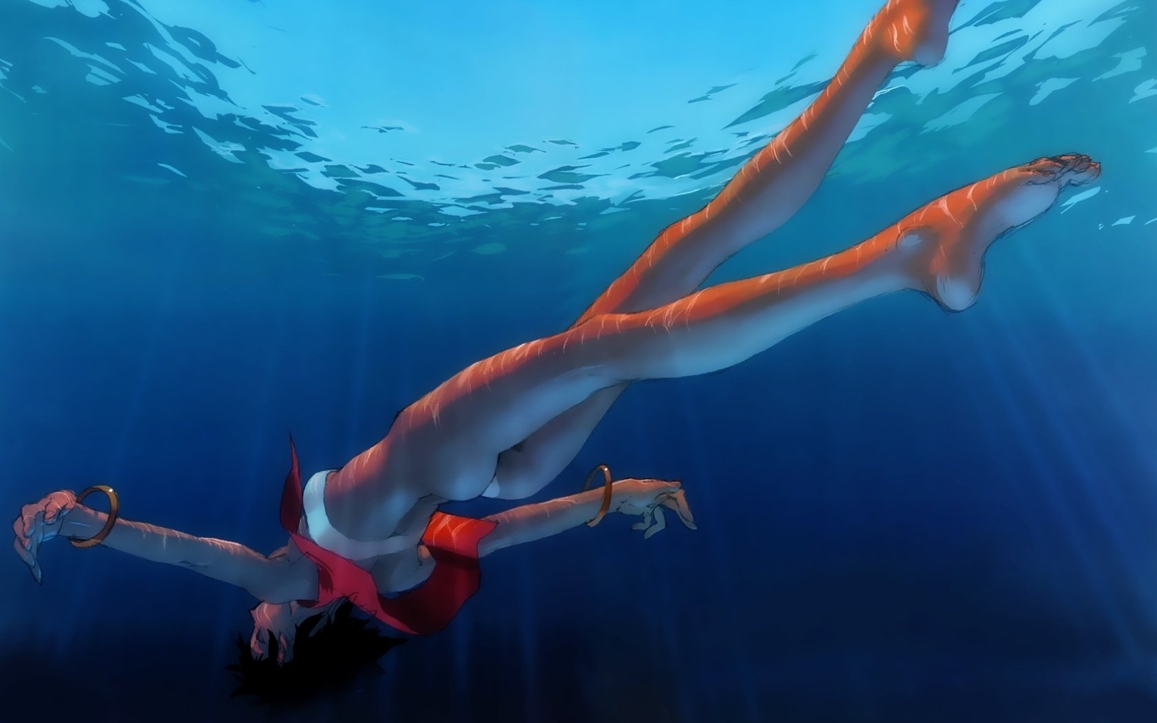 under water girl blue figure erotic girls legs water