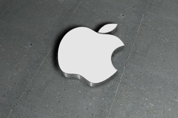 Logo del marchio Apple su sfondo grigio