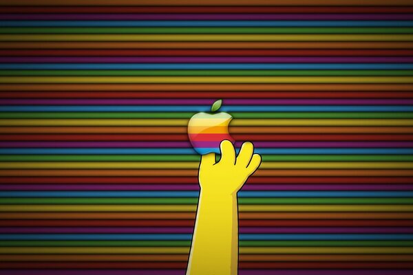 Le logo d Apple et la main qui s y tend