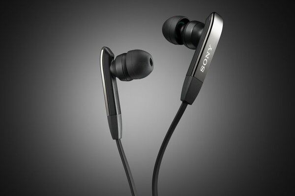 Sony wired black headphones with a sleek design