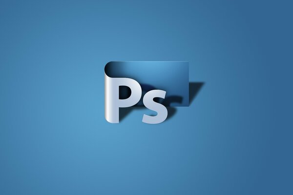 Photoshop-Logo auf blauem Hintergrund