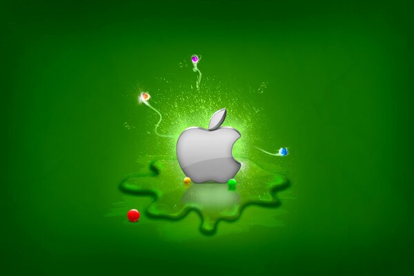 Zielony wygaszacz ekranu szare jabłko