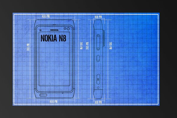 Dibujo de un Teléfono inteligente nokia en una hoja de cuaderno