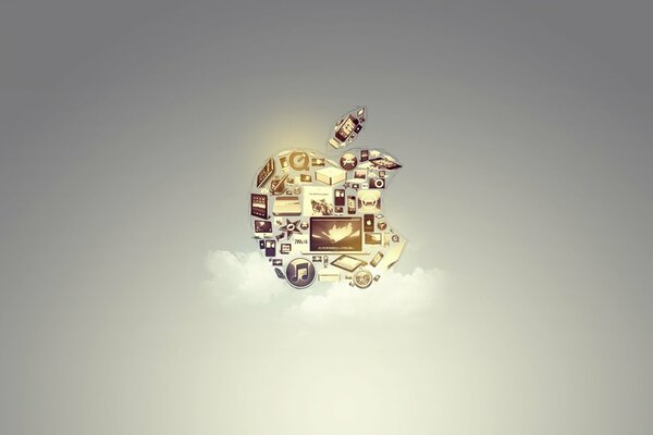 Logotipo de apple compuesto por iconos