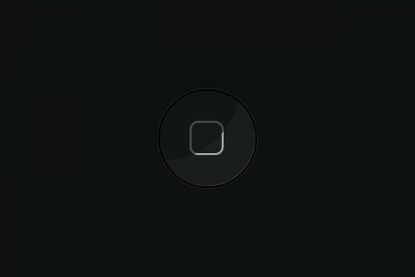 Shiny iPhone button on a black background