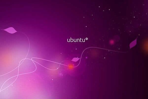 Ubuntu logo on a purple background with patterns