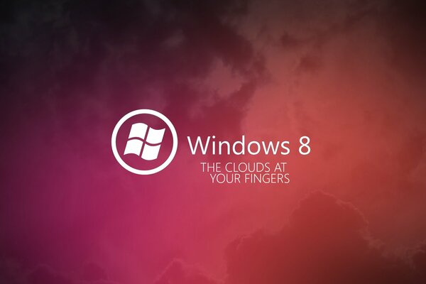 Windows 8-Logo auf hellem lila Hintergrund