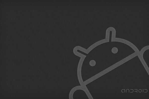 Gris robot Android con fondo gris textura