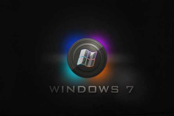 Logotipo de la computadora windows 7 en brillo