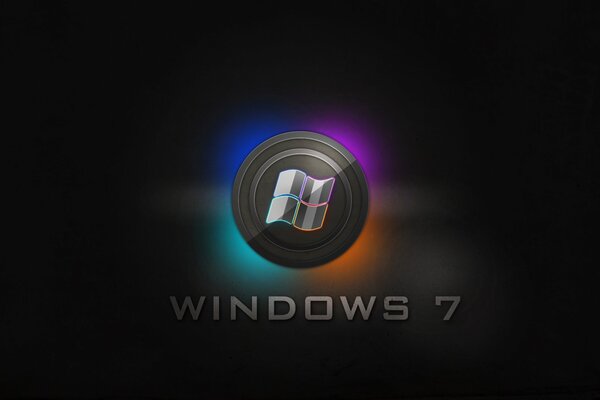 Логотип компьютерный windows 7 в свечении