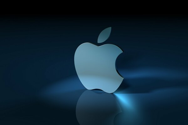 3D blaues Apple Logo