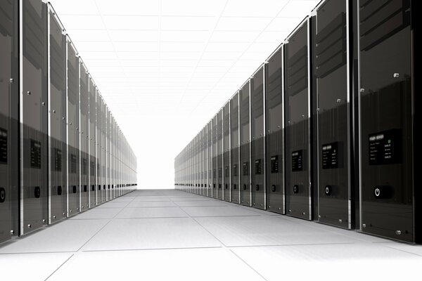 A huge server room with a large number of servers