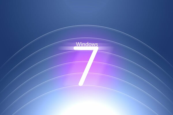 Logo windows seven na niebieskim tle