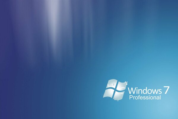 Windows 7-Logo auf blauem Hintergrund