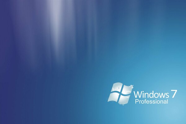 Windows 7 logo on a blue-blue background
