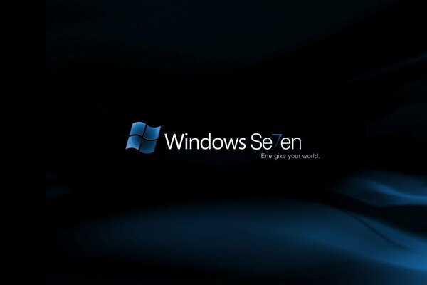 Logo di windows 7 su sfondo nero e blu