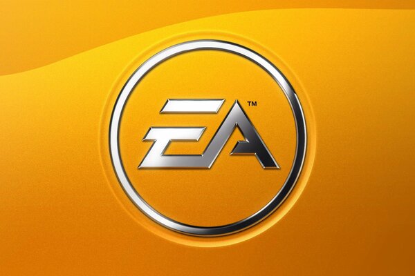 Marca Electronic arts sobre fondo amarillo-naranja