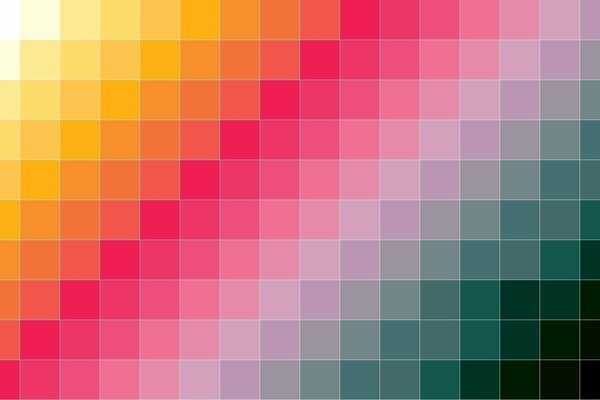 Eine Palette von Quadraten in verschiedenen Farben