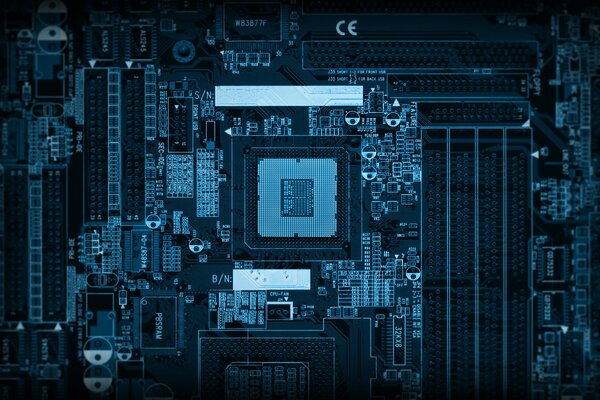 Imagen del chip de computadora portátil y procesadores