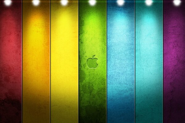 Bunte Streifen mit Apple-Logo