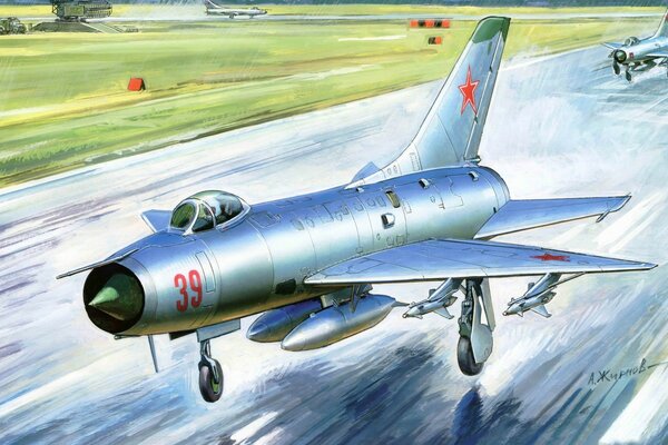 Однодвигательный советский самолет арт