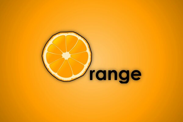 Logo in the form of an orange on an orange background