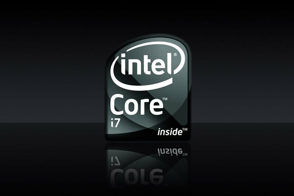 Etiqueta de Intel Core ai 7 monocromo sobre fondo negro