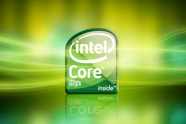 Intel i32gtx core with green background