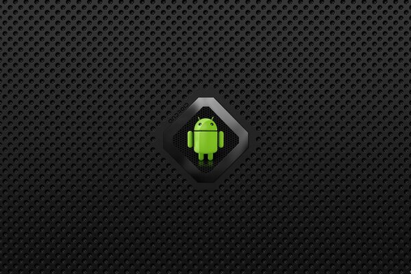 Logo Android en losange sur fond gris