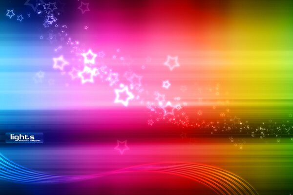 Spectre de couleurs avec des étoiles