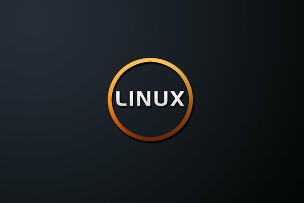 Minimalistisches Linux-Logo auf schwarzem Hintergrund