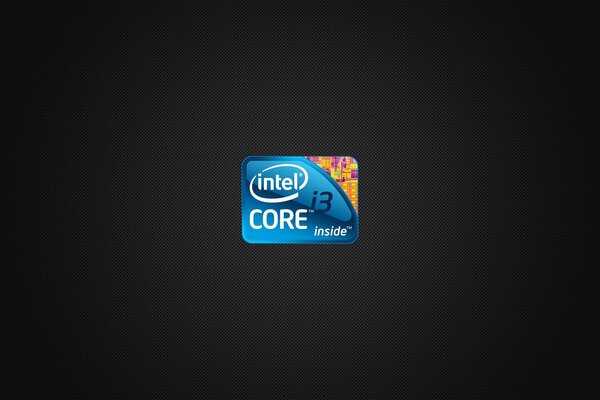 Logo Intel Tri-Core su sfondo nero