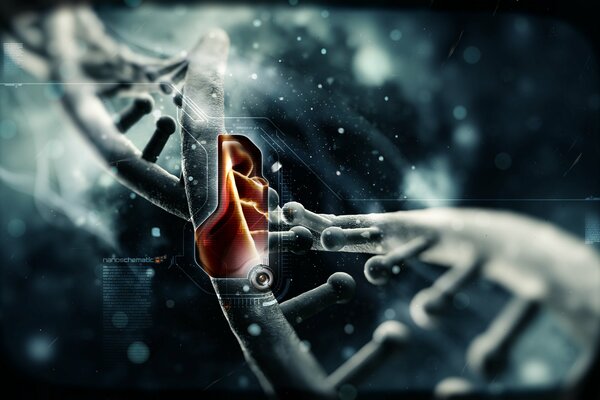 Schematische Darstellung der Nano-DNA im Raum