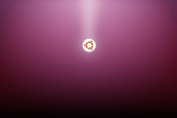Ubuntu-Logo auf weinrotem Hintergrund