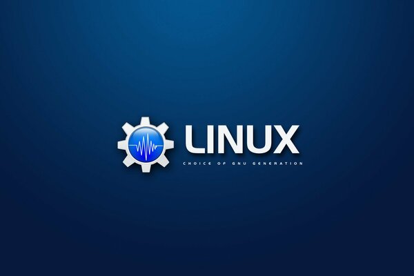 Logotipo minimalista de linux sobre fondo azul