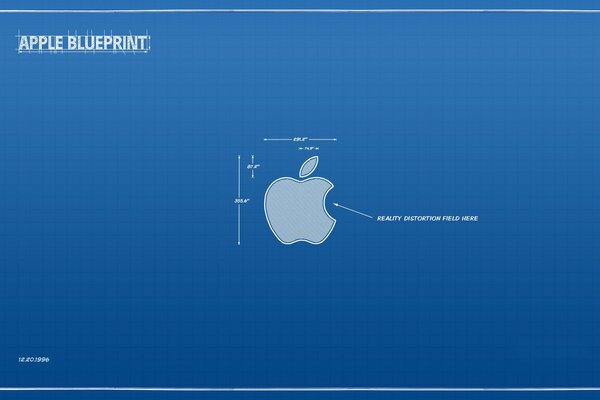 Logo apple na niebieskim tle w kratkę