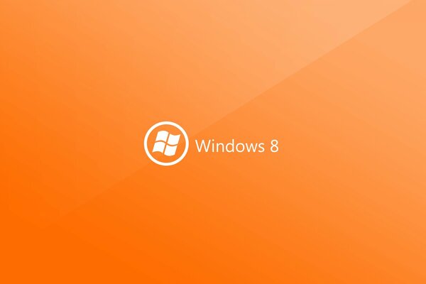 Logotipo blanco de windows 8 sobre fondo naranja