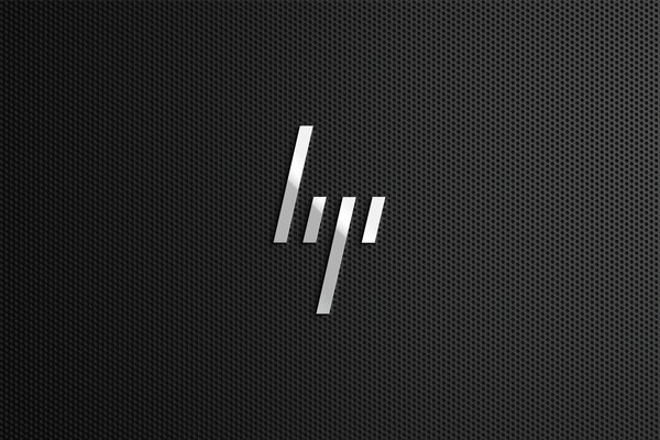 Logo de la technologie hp sur fond noir