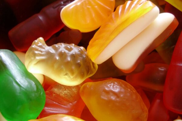 Delicious multicolored marmalade candies