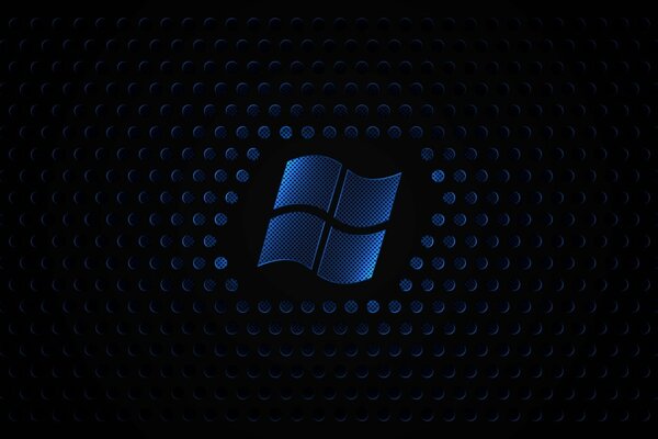 Logotipo de Windows con textura en el fondo azul